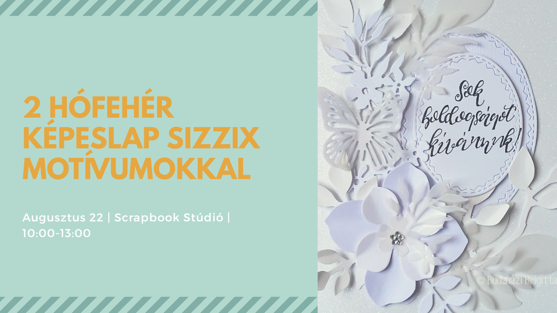2 hófehér képeslap készítése - scrapbook foglalkozás