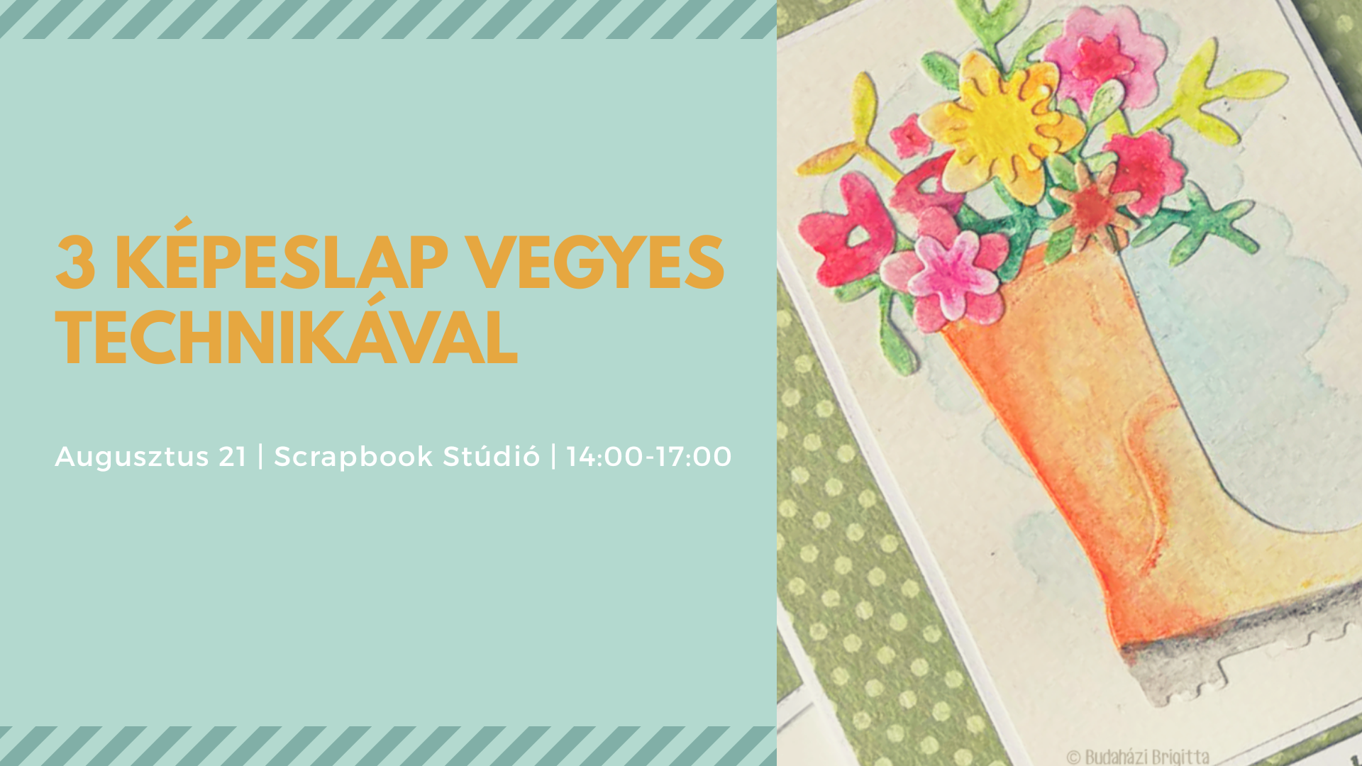 3 képeslap vegyes technikával - scrapbook foglalkozás